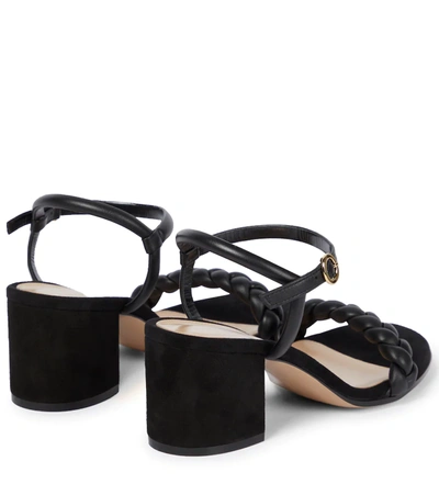 Shop Gianvito Rossi Cruz 60 Suede And Leather Sandals In Black+black