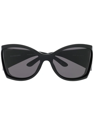 Shop Balenciaga Butterfly-frame Sunglasses In Black