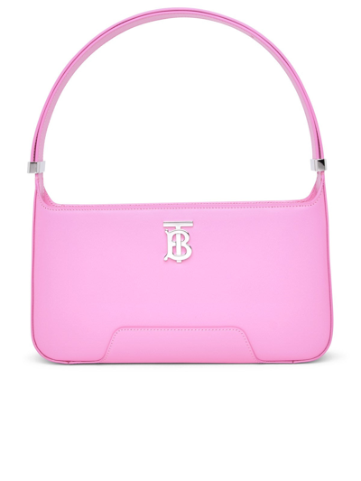 Shop Burberry Tb Plaque Shoulder Bag In Pink