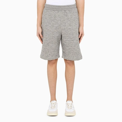Shop Golden Goose Gray Sports Short Trousers With Stars Print In Grey