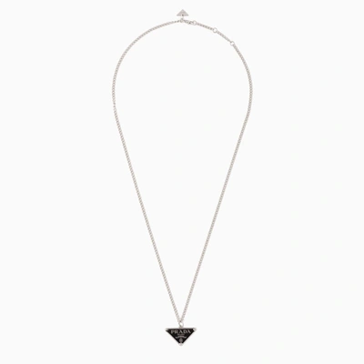 Shop Prada Black  Symbole Necklace