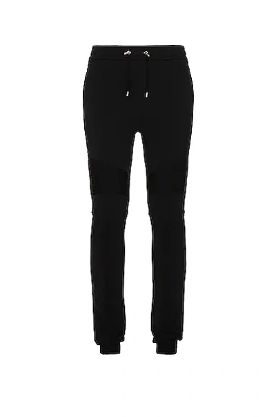 Shop Balmain Flack Ribbed Sweatpants In Noir & Blanc