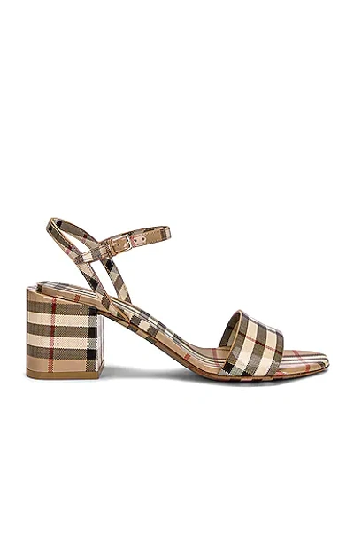 Shop Burberry Cornwall Sandals In Archive Beige Check