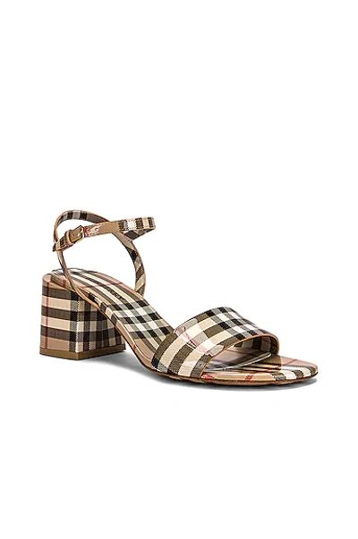 Shop Burberry Cornwall Sandals In Archive Beige Check