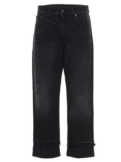 Shop R13 Cropped Boyfriend Jeans In Black