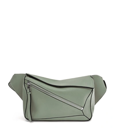 Shop Loewe Small Leather Puzzle Belt Bag In Green