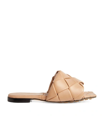Shop Bottega Veneta Quilted Leather Lido Flat Sandals In Nude
