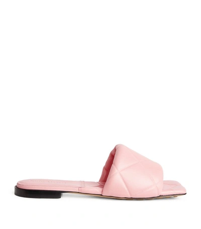 Shop Bottega Veneta Quilted Leather Lido Flat Sandals In Pink