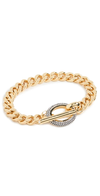 Shop Demarson Siena Chain Toggle Bracelet In Gold/pave