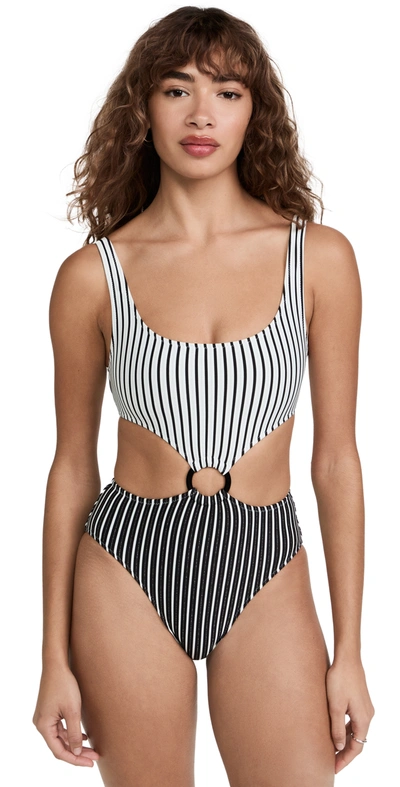 Shop Solid & Striped The Bailey One Piece Swimsuit In Stripe Combo
