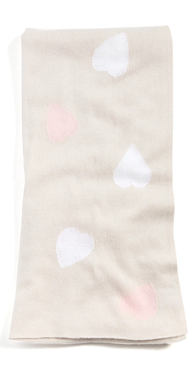 Shop White + Warren Cashmere Heart Intarsia Scarf In Moonstone Combo