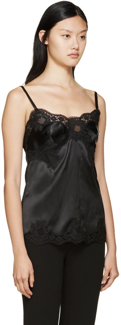 Shop Dolce & Gabbana Black Silk Camisole