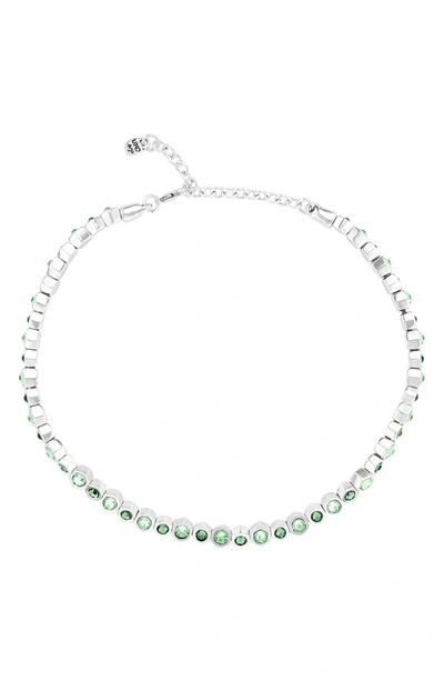 Shop Unode50 Hive Swarovski Crystal Beaded Necklace In Silver
