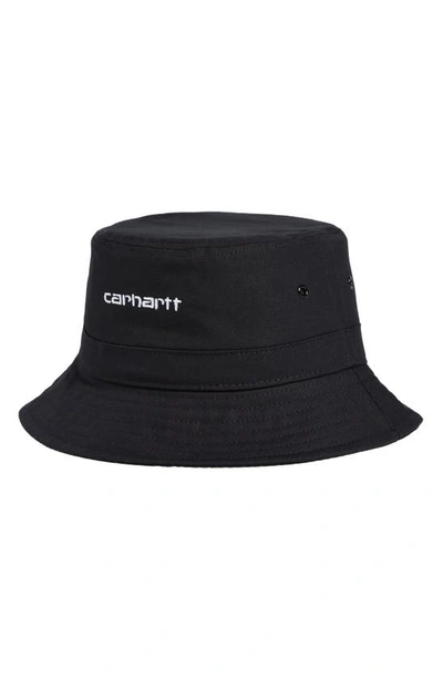 Shop Carhartt Work In Progress Script Bucket Hat In Black White