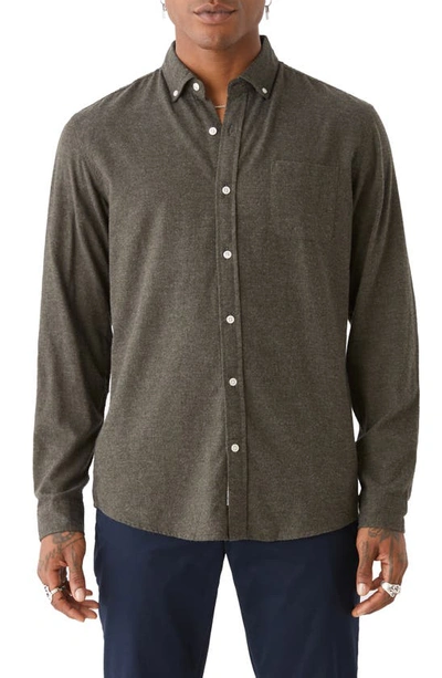 Shop Frank + Oak Cotton Flannel Button-up Shirt In Green