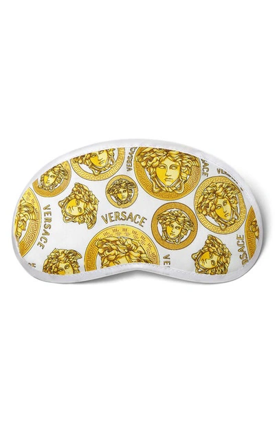 Shop Versace Medusa Amplified Eye Mask In White Gold