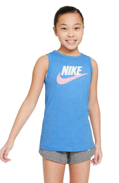 Shop Nike Kids' Festival Futura Logo Graphic Tank In Coast
