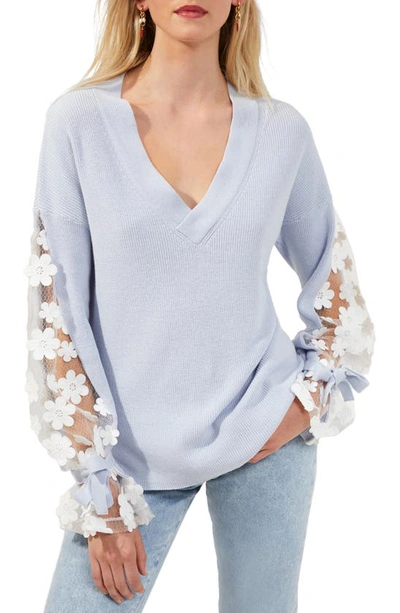 Shop French Connection Caballo Sweater In Crystal Clear/ White