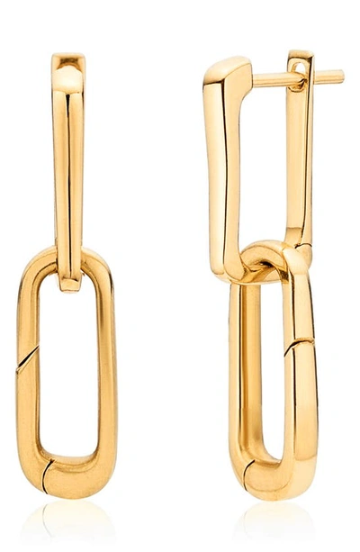 Shop Monica Vinader Alta Capture Earrings In Yellow Gold