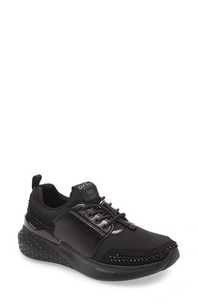 Shop Ara Midland Sneaker In Black Suede/ Hydro T-stretch