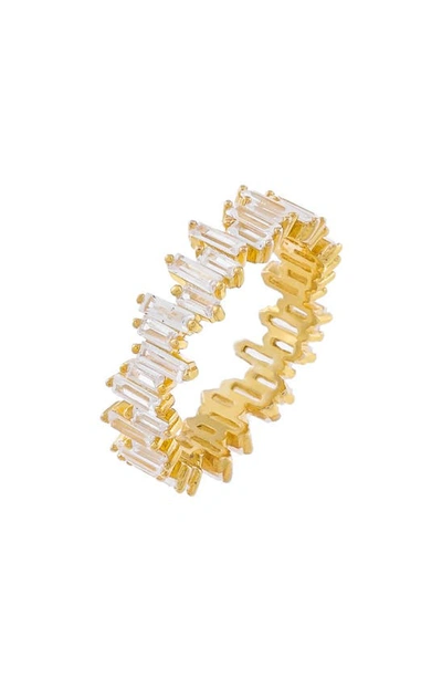 Shop Adinas Jewels Adina's Jewels Scattered Baguette Ring In Gold