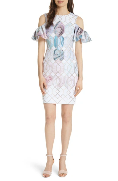 Shop Ted Baker Krimba Sea Of Clouds Sheath Dress In White