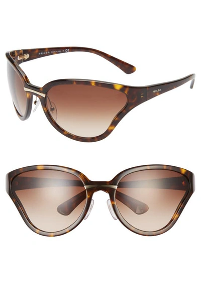 Shop Prada 68mm Oversize Wrap Butterfly Sunglasses In Havana/ Brown Gradient