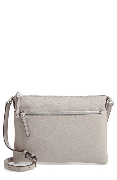 Shop Kate Spade Medium Polly Leather Crossbody Bag In True Taupe