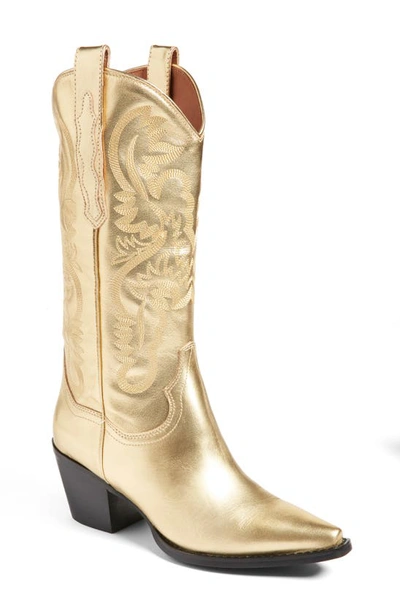 Shop Jeffrey Campbell Dagget Western Boot In Gold