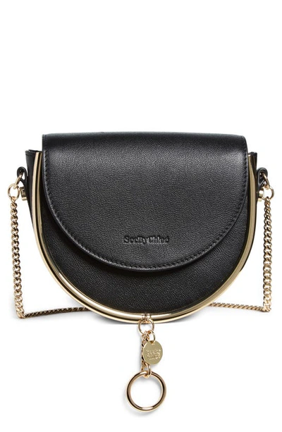 Shop See By Chloé Mara Leather Saddle Bag In Black