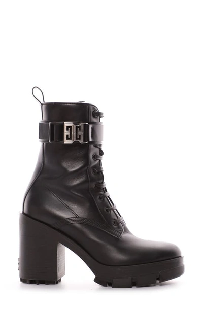 Shop Givenchy Terra 4g Buckle Combat Boot In Black