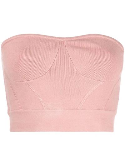 Shop Rta Strapless Cropped Top In Rosa