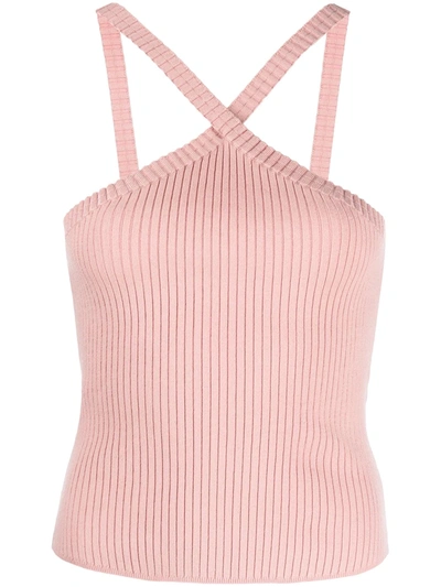 Rta Crossover-strap Tank Top In Rosa