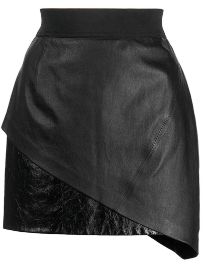 Rta Asymmetric Fitted Skirt In Schwarz