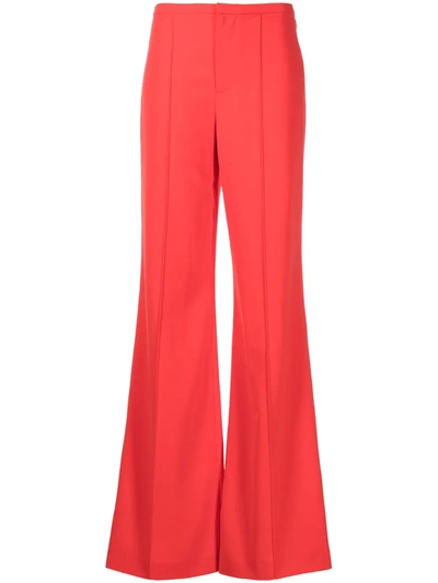 Alice And Olivia Dylan High-waisted Wide-leg Pants In Red | ModeSens