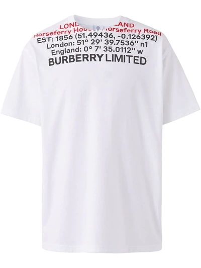 Shop Burberry Location-print T-shirt In Weiss