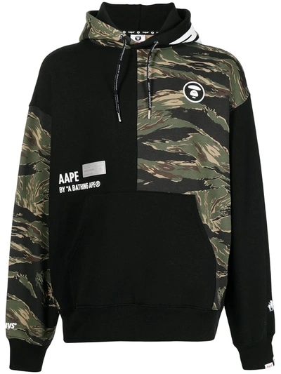 Aape By A Bathing Ape Camouflage-print Pullover Hoodie In Schwarz