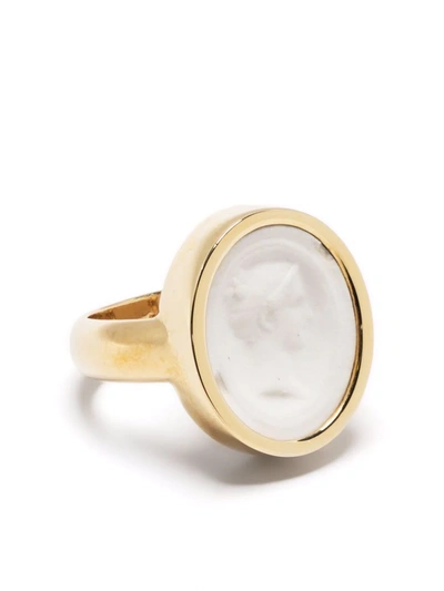 Shop Simone Rocha Cameo Embossed Ring In Gold