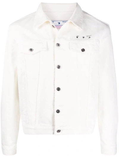 Shop Off-white Caravaggio Arrow Denim Jacket In Weiss