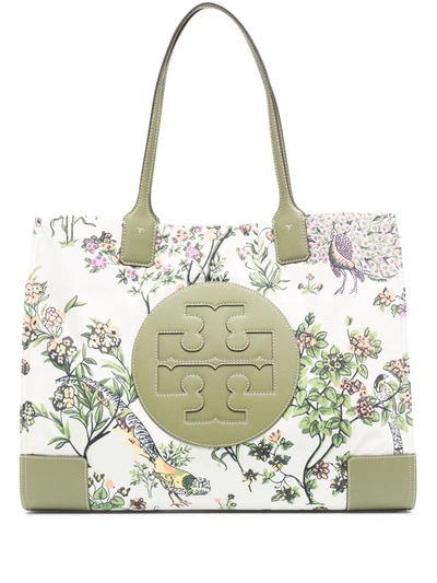 T.O.R.Y B.U.R.C.H Ella Womens Authentic Tote Bag - Floral Beige