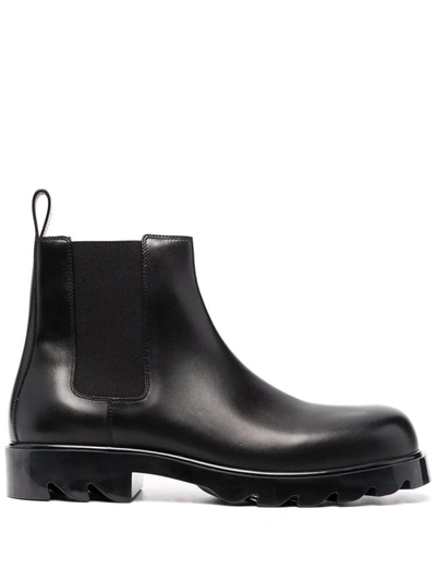 Shop Bottega Veneta Ankle-length Leather Boots In Schwarz