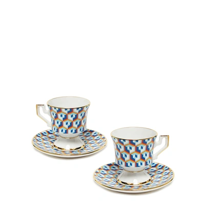 Shop La Doublej Espresso Cup Set Of 2 In Cubi Blu