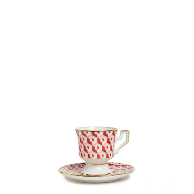 Shop La Doublej Espresso Cup Set Of 2 In Cubi Rosso