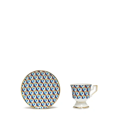 Shop La Doublej Espresso Cup Set Of 2 In Cubi Blu