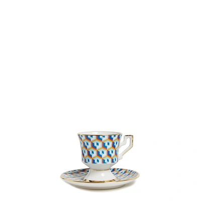 Shop La Doublej Espresso Cup Set Of 2 In Cubi Blu