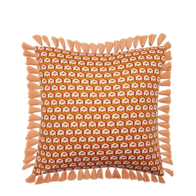 Shop La Doublej Cushion With Fringes (50x50) In Cubi Oro