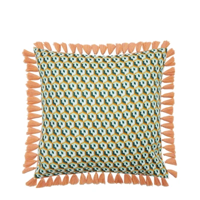 Shop La Doublej Cushion With Fringes (50x50) In Cubi Verde