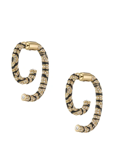 Shop Demarson Women's Luna 12k Gold-plated, Enamel & Crystal Swirl Earrings In Gold Silver