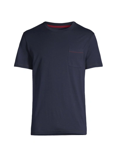 Shop Isaia Men's Short-sleeve Pocket T-shirt In Navy