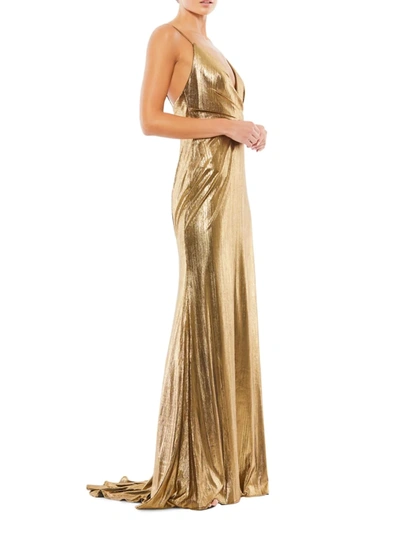 Shop Mac Duggal Women's Metallic Mermaid Gown In Bronze